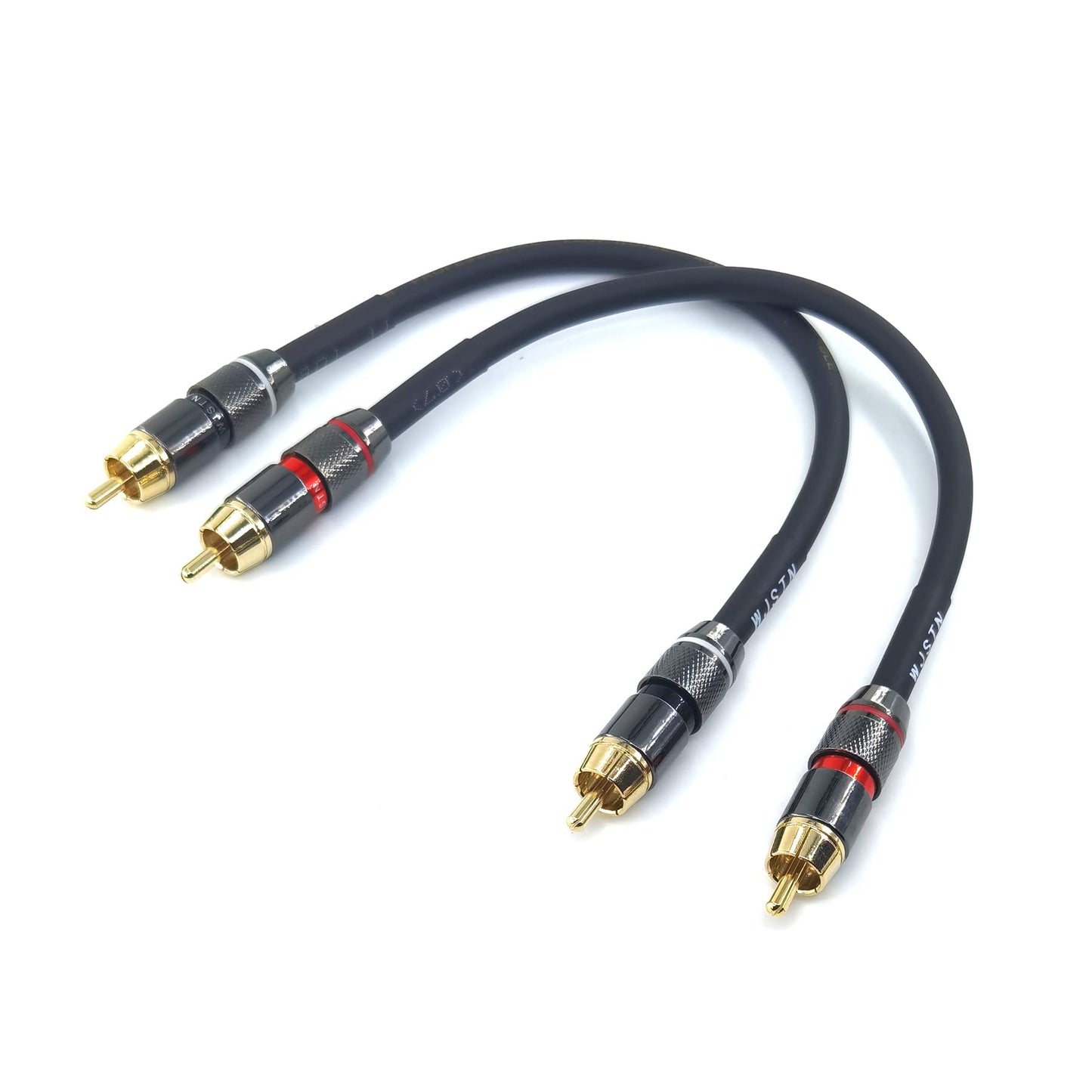 WJSTN RCA Male to RCA Male Stereo Audio Cable,Suitable for Home Theater, Amplifier, HDTV, Game Console, Hi-Fi System. 2Pack 2Feet