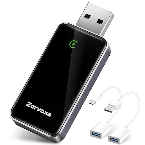 2026 Wireless Carplay Adapter for iPhone,3 Second Auto Connect, No Screen delay, Ultra Mini Design,Plug & Play By USB-A/Type-C Compatible with iOS 10+