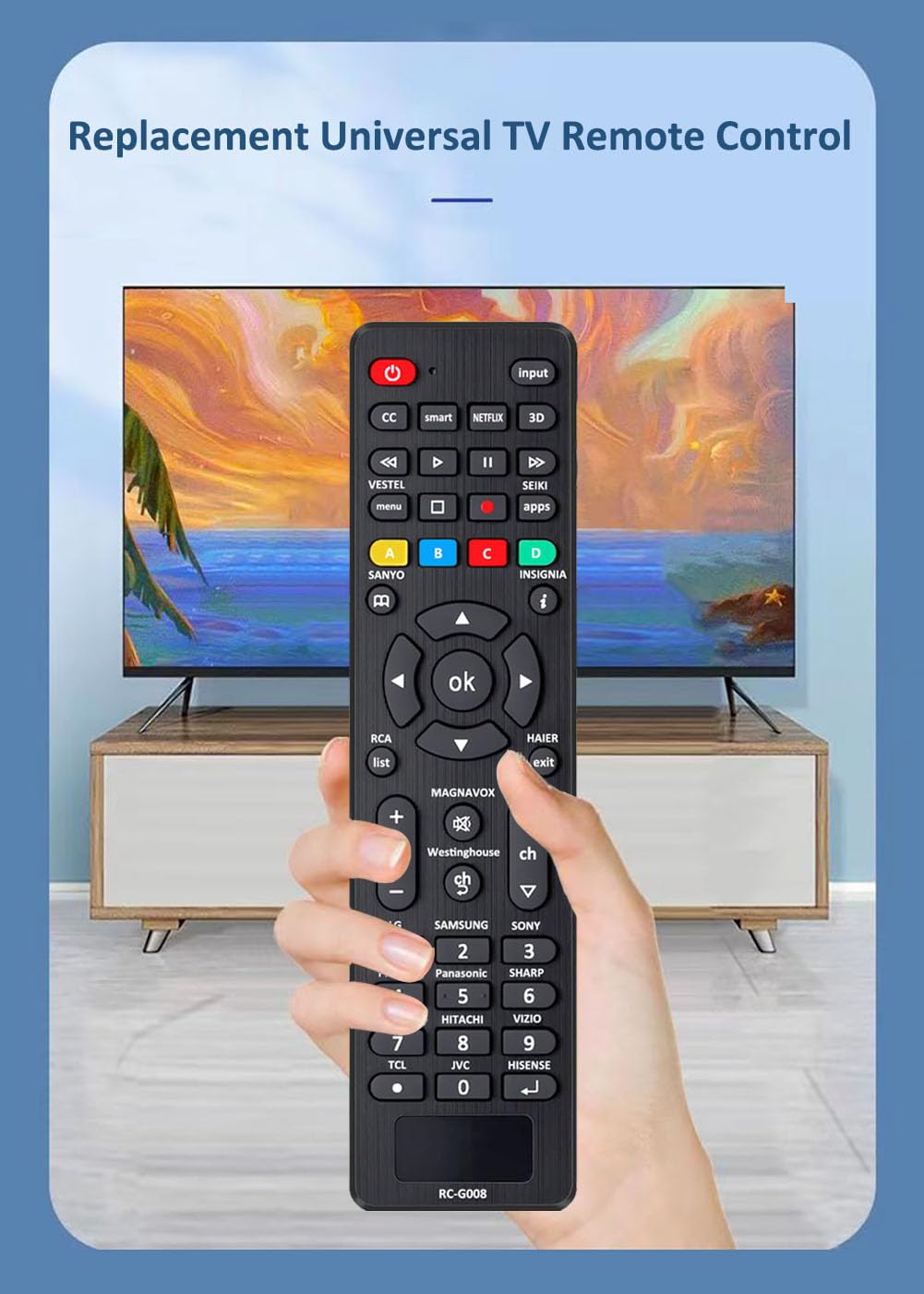 (Pack of 2) Universal TV Remote Control Replacement for TCL, Samsung, Insignia, LG, Hisense, Sony, Philips, Vizio, Sharp, Panasonic, Sanyo and Other