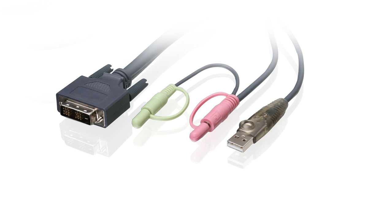 IOGEAR Single Link DVI-D USB KVM Cable, 10 Feet, G2L7D03U
