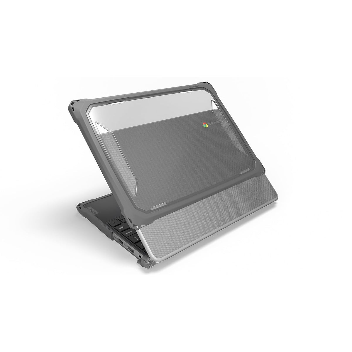 MAXCases Extreme Shell-F3 Slide Case for Lenovo 100e G4 Chromebook 11" (ver 83G Only) (Gray/Clear)