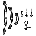 HSU Aluminum Alloy Curved Extension Arm Kit Metal Pole Mount Helmet Stick Extension Arm Mount for GoPro Hero 13/12/11/10/9/8/7/6 Black, DJI Osmo