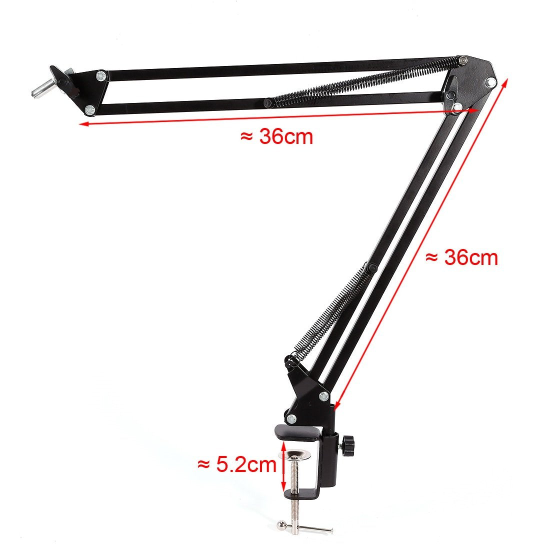 AceTaken Desk Clamp Mount Suspension Boom Scissor Arm Tripod Stand Holder Compatible with Logitech C920 C925e C922 C930 StreamCam C615; Brio 4K,MX