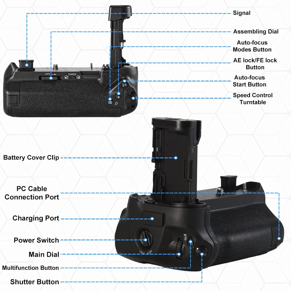 DSTE BG-E22 Vertical Battery Grip Compatible for Canon EOS R Camera Works with LP-E6N LPE6 Battery