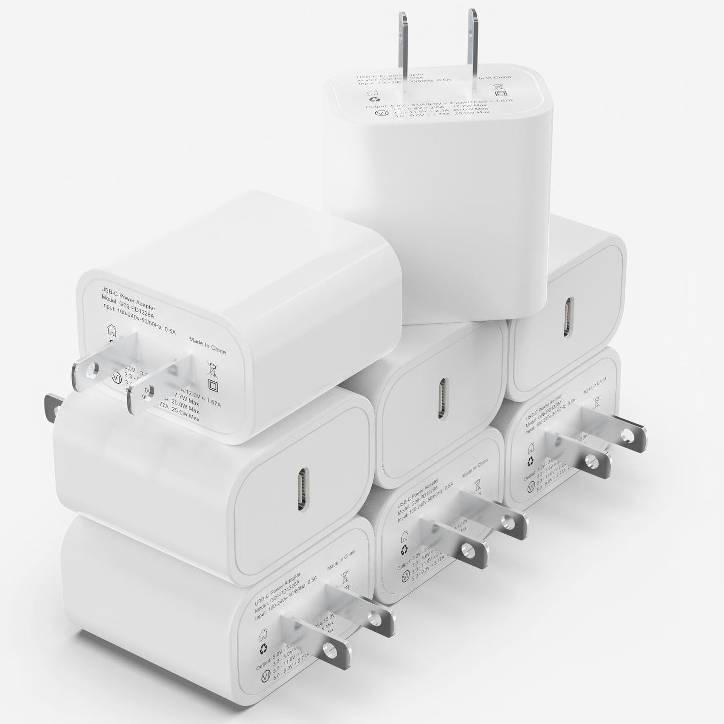 8Pack USB C Charger Block, iGENJUN 20W for Phone Fast Charger Wall Charger with PD 3.0, Compact Type C Power Adapter for Phone 17/16/15/14, Galaxy