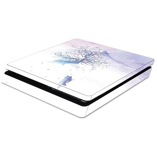 MightySkins Skin Compatible with Sony PS4 Slim Console - Long Way to Fuji | Protective, Durable, and Unique Vinyl Decal wrap Cover | Easy to Apply