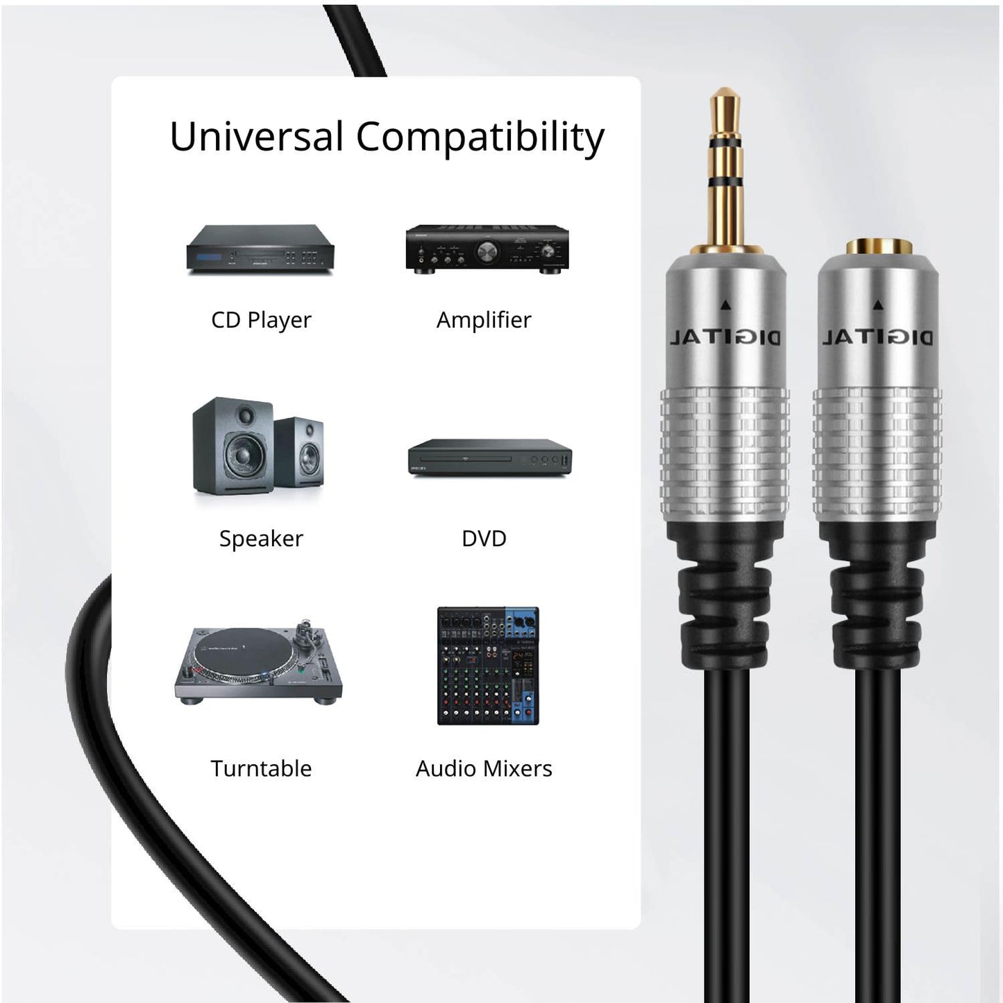 TNP Products 3.5mm AUX Extension Cable 10ft - Male to Female Audio Cord and Jack Adapter Wire Cord Plug for Headphone Extension Cable, Speakers…