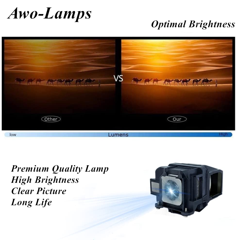 AWO V13H010L78 Replacement Lamp Bulb with Housing for EPSON ELPLP78 PowerLite Home Cinema 2030 2040 2045 2000 730HD 740HD 725HD VS230 VS330 VS335W