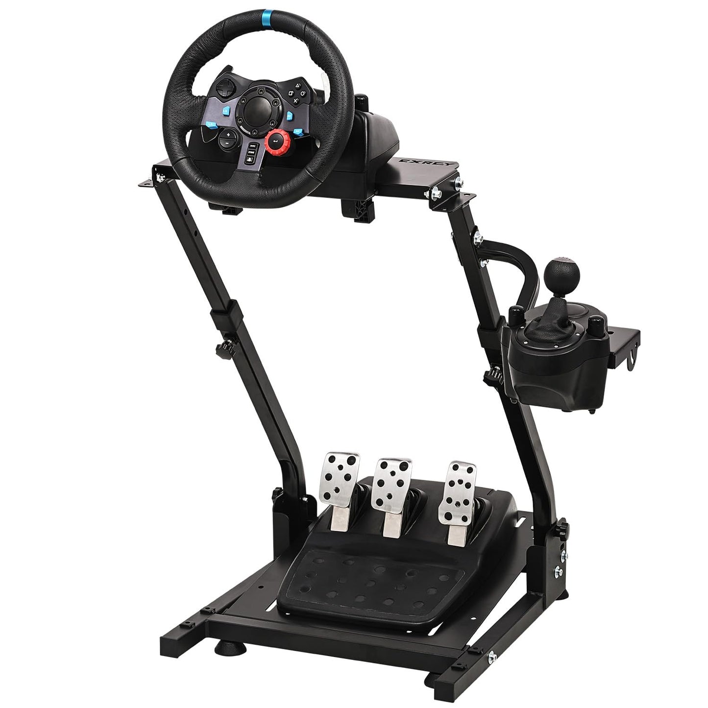 CXRCY Racing Wheel Stand Height Adjustable & Foldable Steering Wheel Stand Compatible with Logitech G920 G29 G27 G25 Gaming Cockpit (Wheel and Pedals