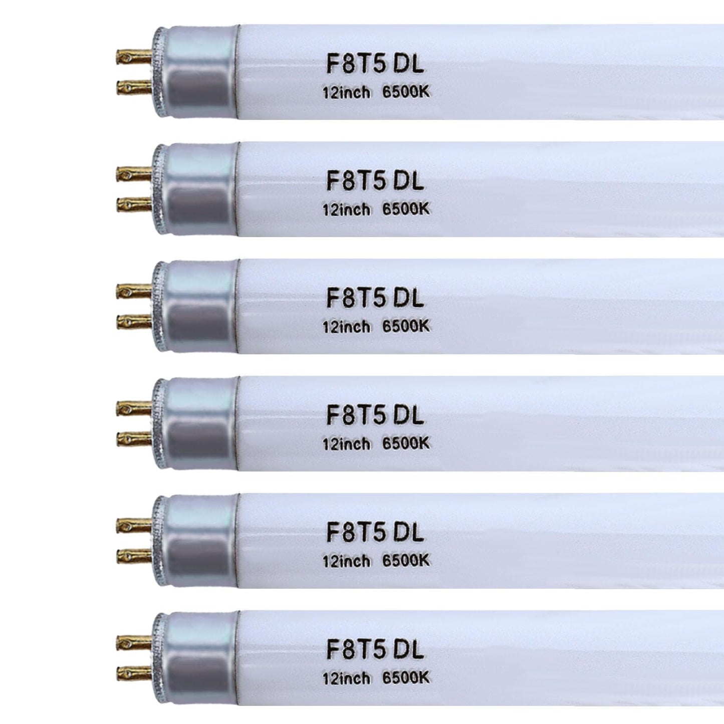 Accway (6 Pack) F8T5/DL 6500K 12’’ Linear Fluorescent Light Bulb, 8W Day Light T5 Tube, F8T5/D Bright White Lamp G5 Base Replacement for Under Cabinet