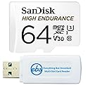 SanDisk 64GB High Endurance Micro SD Memory Card Works with Wyze Cam v3 Pro, Wyze Cam Outdoor v2 Smart Camera (SDSQQNR-064G-GN6IA) Bundle with (1)