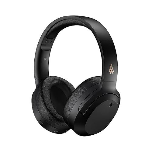 Edifier W820NB Hybrid Active Noise Cancelling Headphones - Hi-Res Audio - 49H Playtime - Wireless Over Ear Bluetooth Headphones for Phone-Call - Black