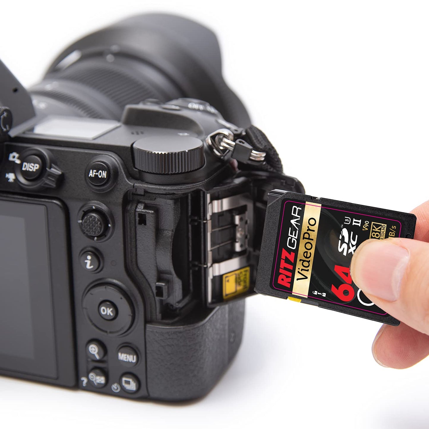 Ritz Gear 64GB High-Speed SDXC UHS-II SD Card, C10, U3, V90, Full-HD & 8K Memory Card for DSLR, Cinema-Quality Video Cameras