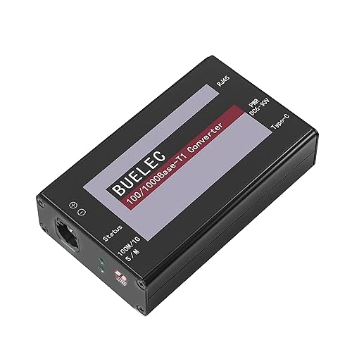 BUELEC 100/1000Base-T1-TX-HMTD Automotive Ethernet Media Converter - 100/1000BASE-T1 to TX Adapter, Marvell 88Q2112 & Realtek RTL8211FI Phy, HMTD