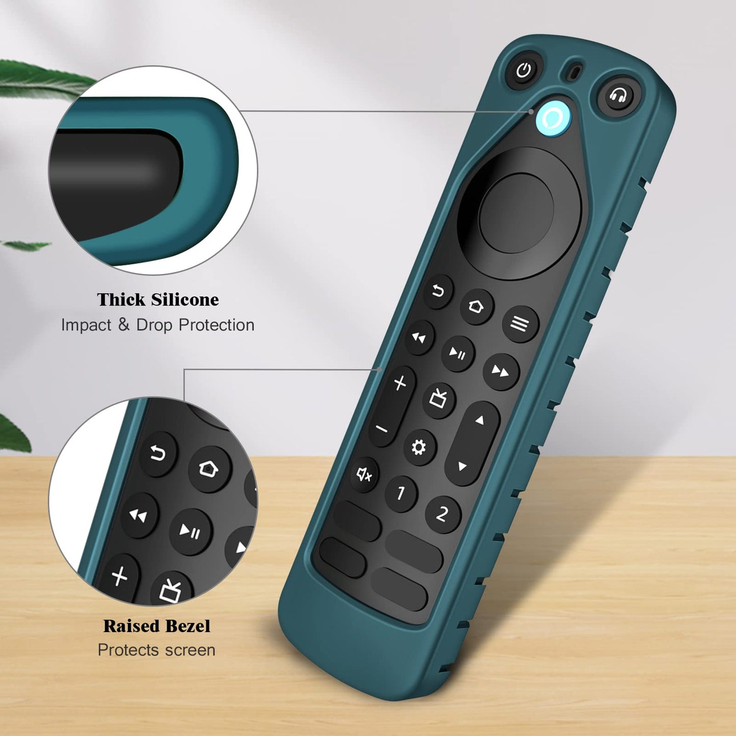 CaseBot Case for Alexa Voice Remote Pro (2022 Release) - Honey Comb Lightweight Anti-Slip Shockproof Silicone Protective Remote Controller Cover, Dark