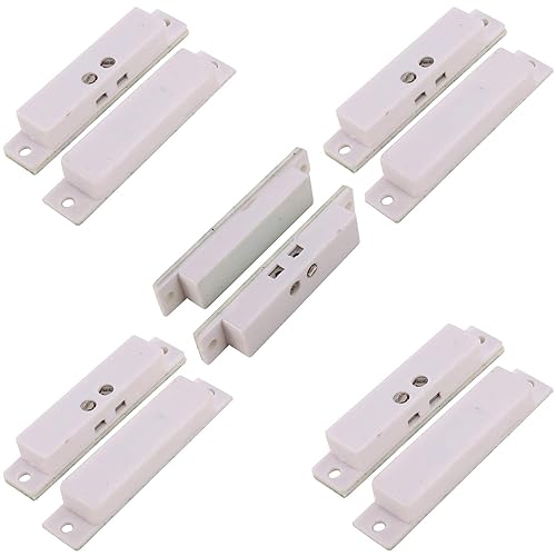 UHPPOTE Window Door Sensor Magnetic Contact Normal Closed Wired Screw-Terminal Surface-Mount Magnetic Contact Security (5 Pack)