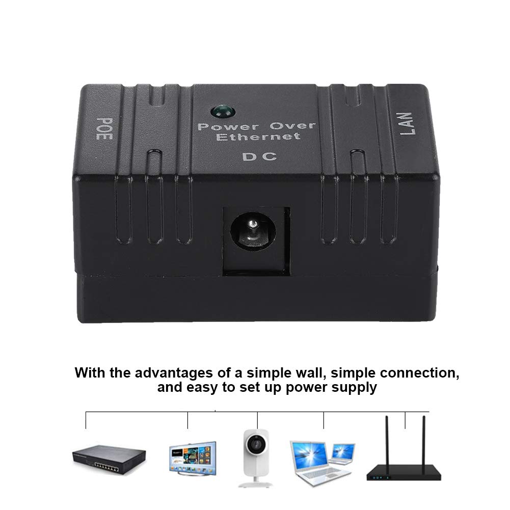 Mini POE Combiner Separator Universal RJ45 Connector Power Over Ethernet Injector for Network Devices (Black)
