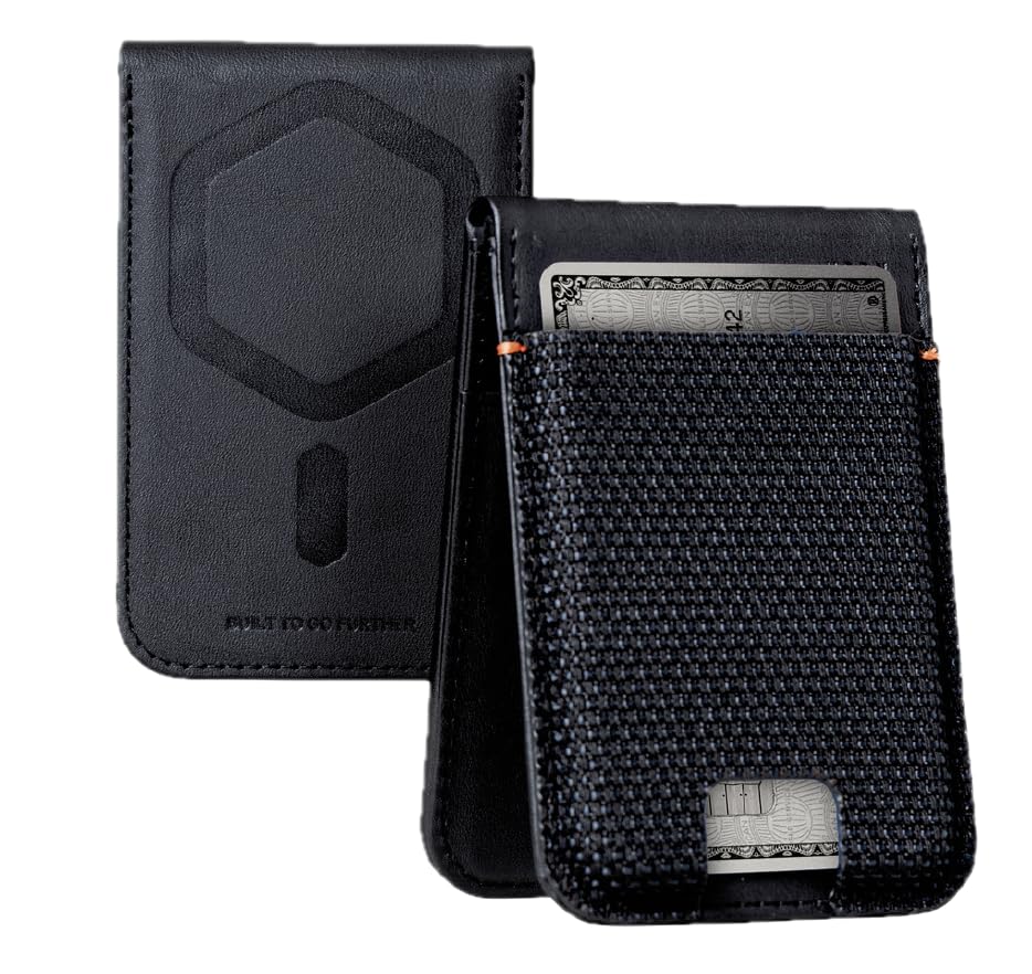 URBAN ARMOR GEAR UAG Slim Wallet Kevlar Black 6 Cards Holder with Kickstand RFID Blocking, Metropolis Magnetic Wallet Compatible with MagSafe