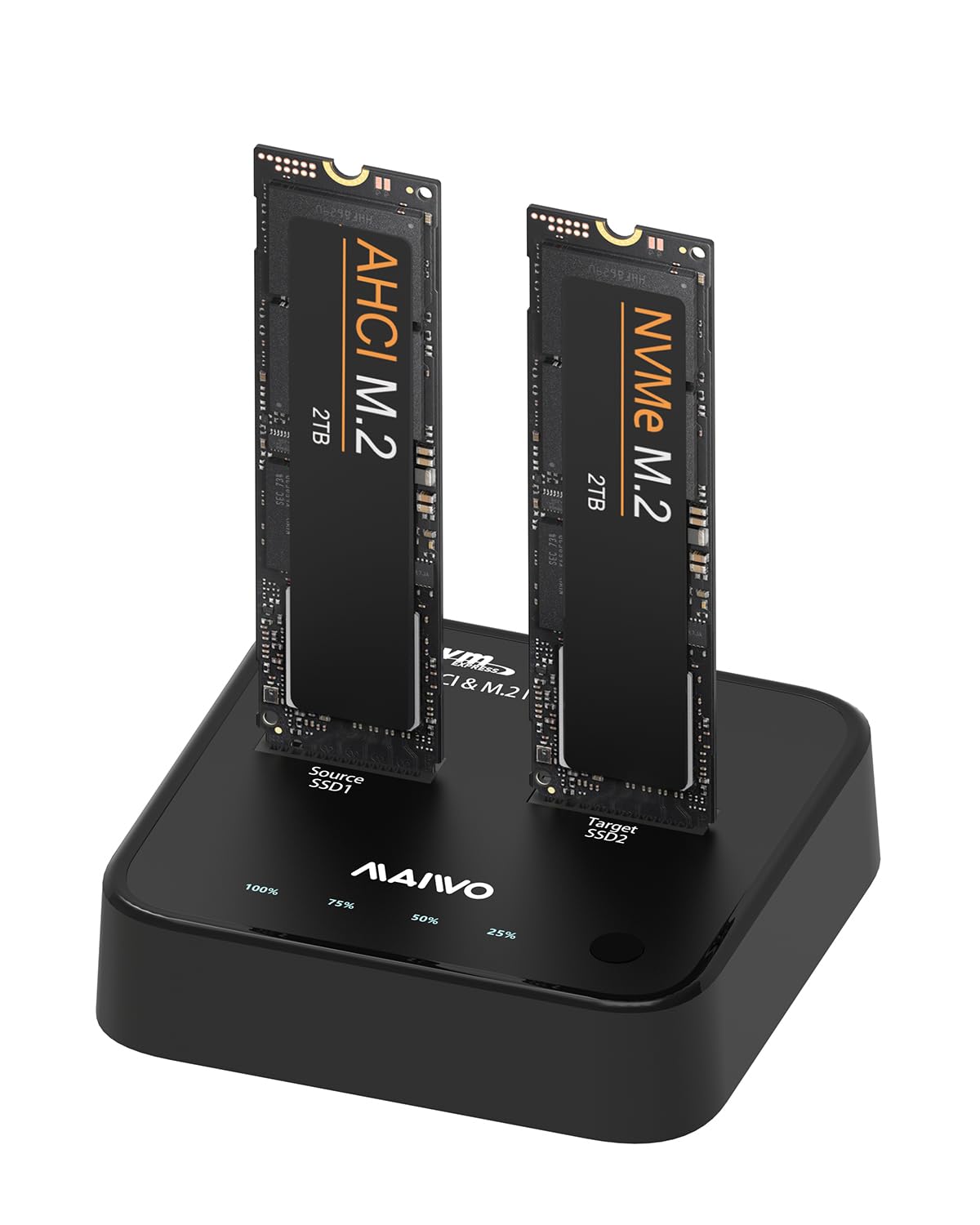 MAIWO MacBook AHCI (M Key B&M Key) SSD NVMe Duplicator, USB3.2 Type-C 20Gbps M.2 Clone Docking Station, Compatible with M.2 SSD 2230/2242/2260/2280
