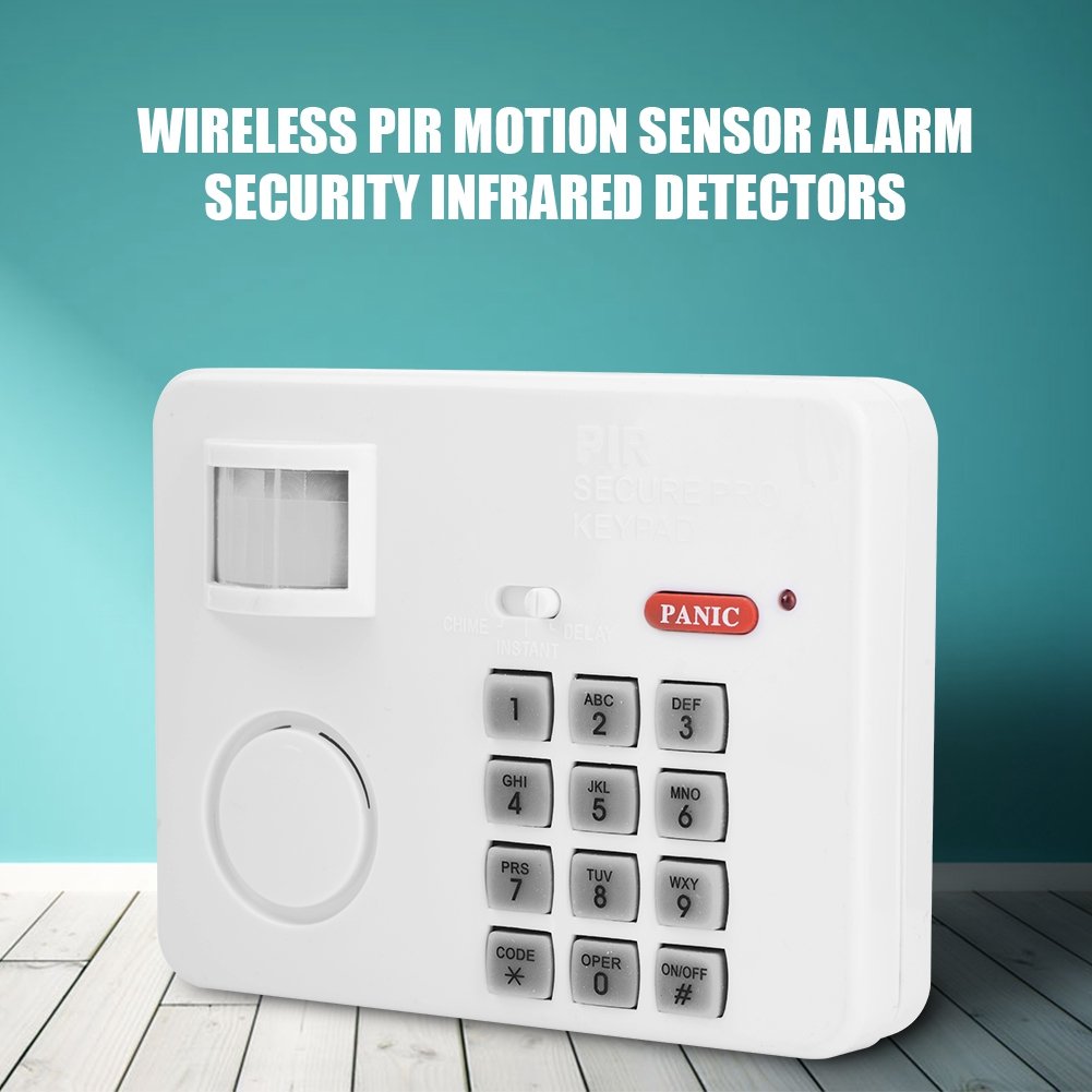 PIR Motion Sensor Alarm, Home Security Keypad Password Remote Infrared Detectors Siren for Home
