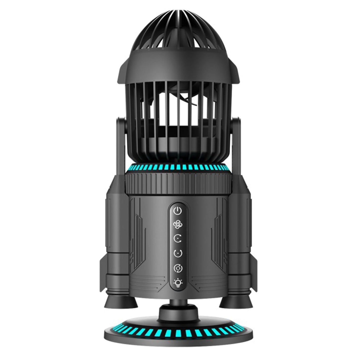 wiewoyakr Desktop Air Circulator Fan with 110° Vertical & 135° Horizontal Auto Oscillation,5000mAh,RGB Ambient Light & Mist Spray,Quiet USB Desk Fan