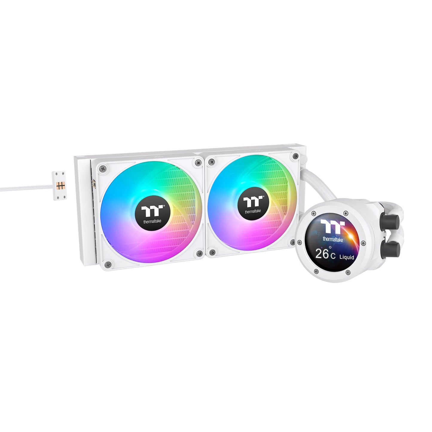 Thermaltake TH240 V2 Ultra EX ARGB AIO Cooler/Snow/Water Block 2.1" LCD/Fan 120 * 2/Magnetic Quick Connection/MB ARGB Sync Control/LCD Software