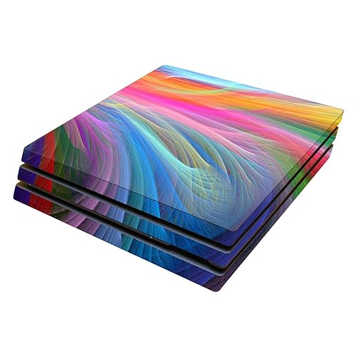 MightySkins Skin Compatible with Sony PS4 Pro Console - Rainbow Waves | Protective, Durable, and Unique Vinyl Decal wrap Cover | Easy to Apply