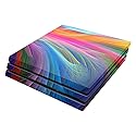 MightySkins Skin Compatible with Sony PS4 Pro Console - Rainbow Waves | Protective, Durable, and Unique Vinyl Decal wrap Cover | Easy to Apply