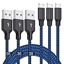 Micro USB Cable 3ft, 3Pack 3FT Nylon Braided High Speed Micro USB Charging and Sync Cables Android Charger Cord Compatible Samsung Galaxy S7
