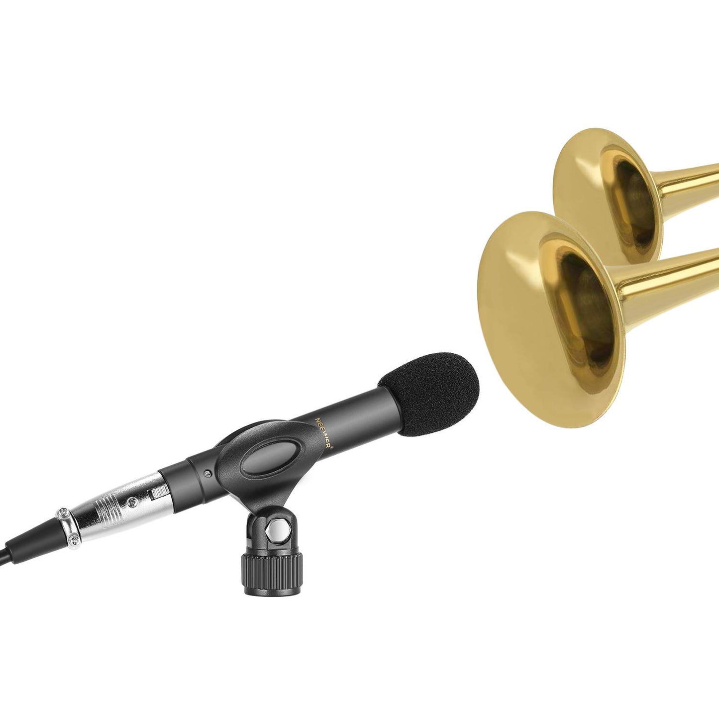 Neewer 2-Pack Pencil Stick Condenser Mic with Interchangeable Omni Cardioid and Super Cardioid Capsules Foam Windscreens Mic Clip and Carrying Case