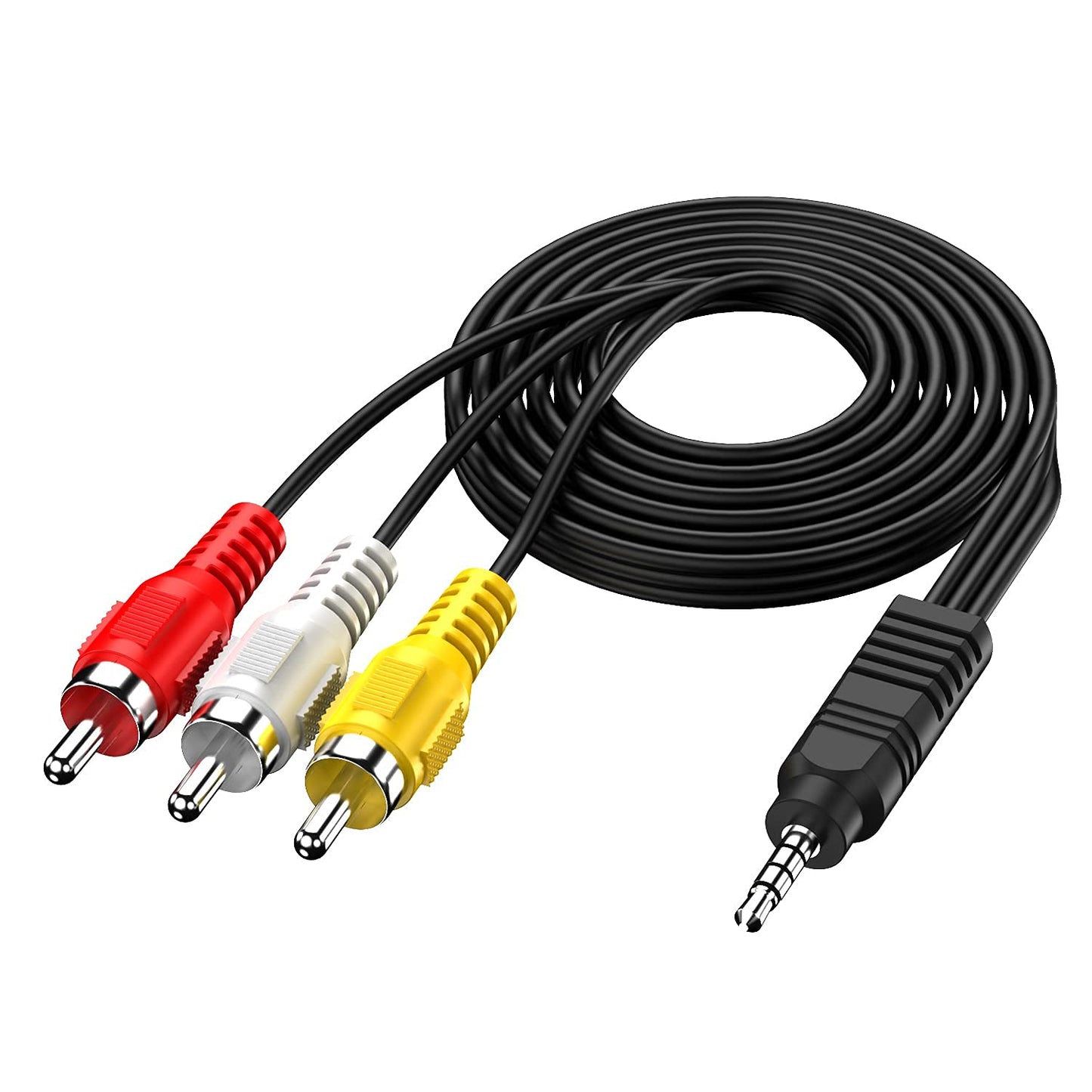 Eanetf 3.5mm to RCA Camcorder Handycam AV Audio Video Output Cable, 1/8" TRRS to 3 RCA Male Plug AUX Cable Cord for TV,Smartphones,MP3