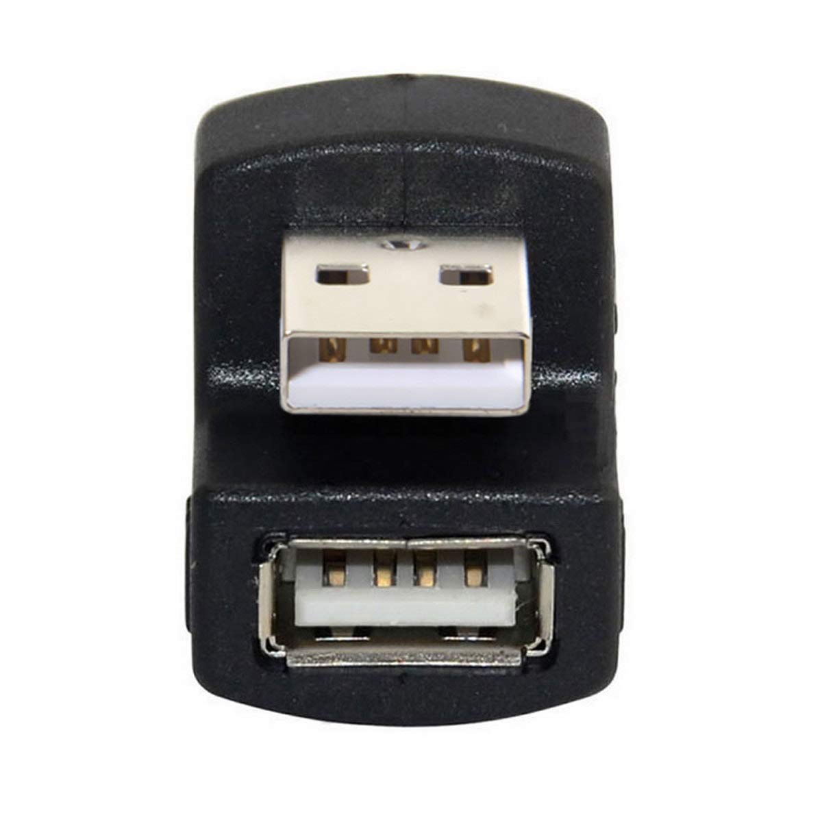 cablecc Down Angled USB 2.0 Adapter A Male to Female Extension 90 180 360 Degree Black