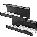 VIVO Under Desk 17 inch Extra Deep Cable Management Trays, Power Strip Holders, Cord Organizers, Wire Tamers for Office and Home, Black, 2 Pack