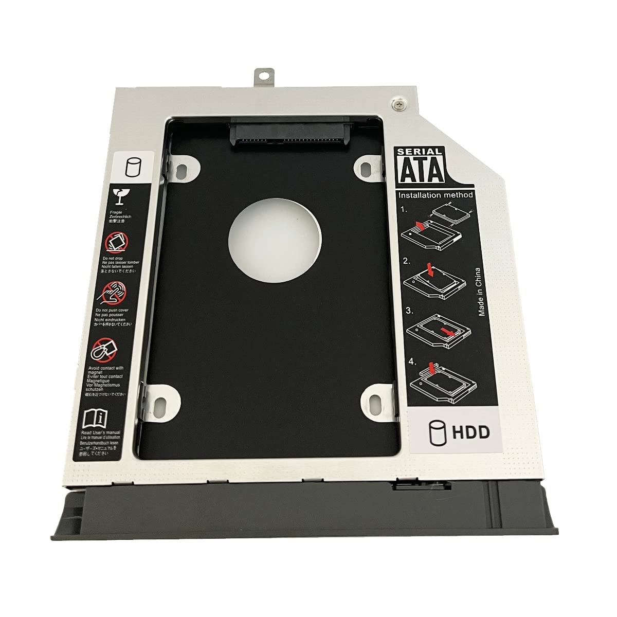 DY-tech 2nd HDD SSD Hard Drive Enclosure Caddy Fit Laptop Models Lenovo ideapad 320 330 520 with Gray Bezel and Mounting Bracket