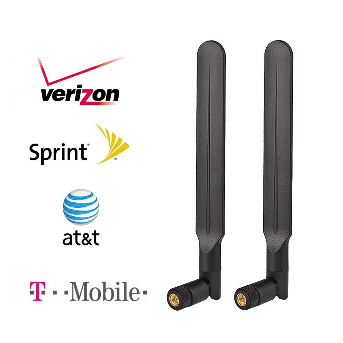 Bingfu 4G LTE 3dBi External SMA Male Antenna (2-Pack) Compatible with 4G LTE Wireless Router CPE Hotspot Industrial IoT Router Cellular Gateway