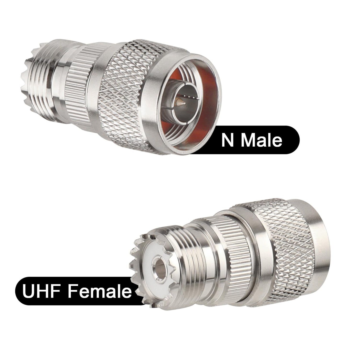 MOOKEERF 2 Pack N Male to UHF Female SO-239 Connector Adapter N Connector to PL-259 SO239 RF Coaxial Cable Adapter