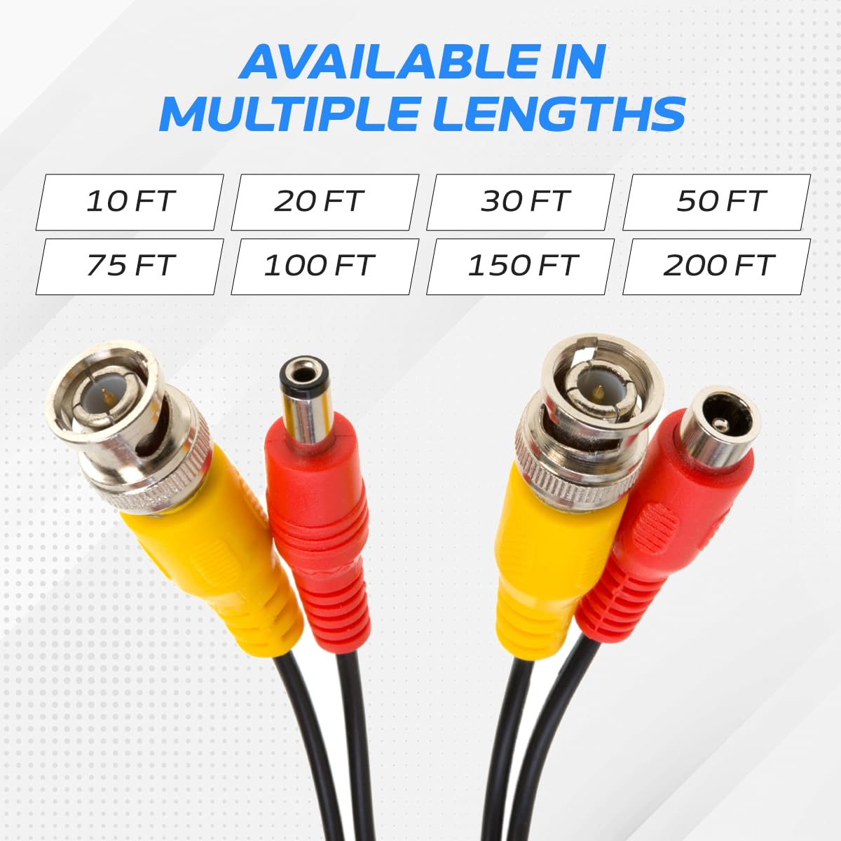 Cables Direct Online 100FT Black Premade BNC Video Power Cable Extension Wire for CCTV, Security Camera, DVR, Surveillance System, All in One Plug