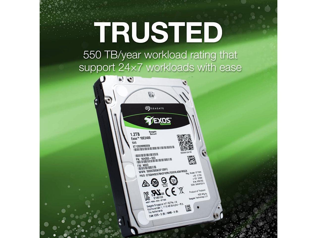Seagate Enterprise Capacity ST1200MM0009 1.2TB 10000RPM SATA 12 GB/S 128MB 4Kn Enterprise Hard Drive