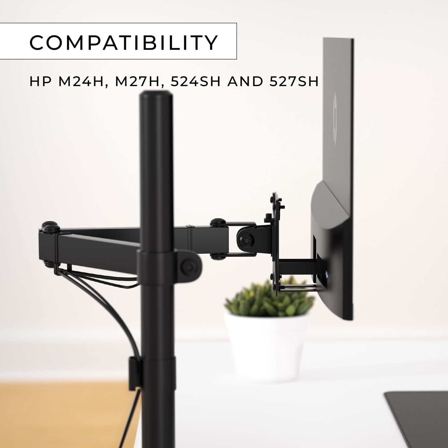 HumanCentric VESA Mount Compatible with HP M24h, M27h, 524sh, 524da and 527sh Monitors, M-Series Models Only, Bracket Mounts Monitor to Stand, Arm