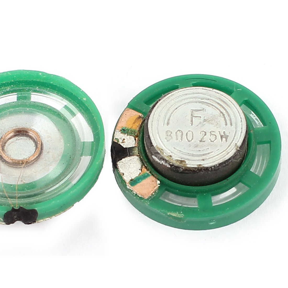 uxcell 2Pcs 8 Ohm 0.25W 27mm Dia External Magnet Mini Loudspeaker Horn Green