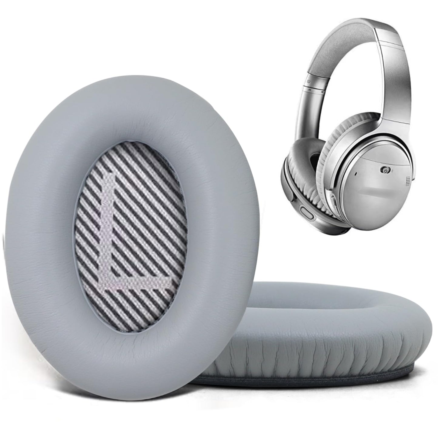 Replacement Ear Pads for Bose QuietComfort 35 35 II 15 25(qc 35 25 15/QC35 ii), Headphone Ear Covers, High Density Memory Cotton, Soft Leather