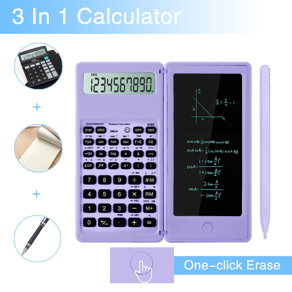 IPepul Scientific Calculators for Students, 10-Digit Large Screen, Math Calculator with Notepad, Classroom Must Haves for Middle High School Supplies