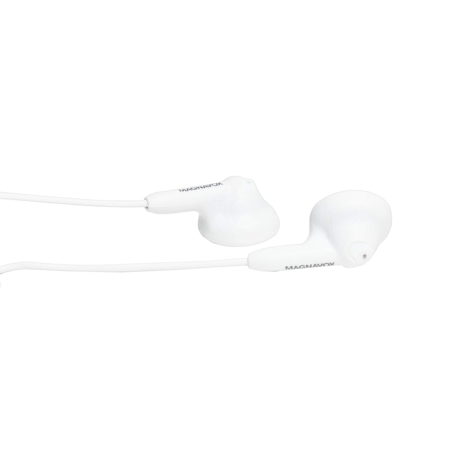 Magnavox White MHP4820M-WH 3.5mm Connector Silicone Stereo Earbuds with Microphone