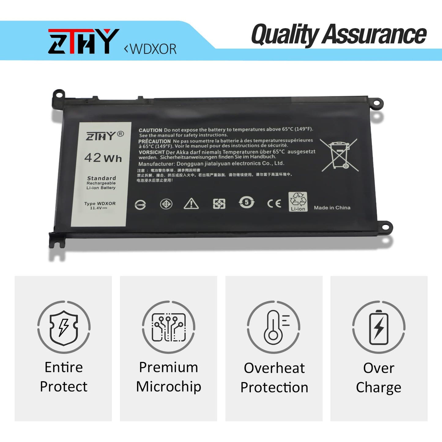 WDX0R 3CRH3 Battery Replacement for Dell Latitude 3480 3580 3189 3379 Inspiron 15 7579 7573 7560 7569 7570 5565 5567 5570 5578 5579 7586 7368 7378