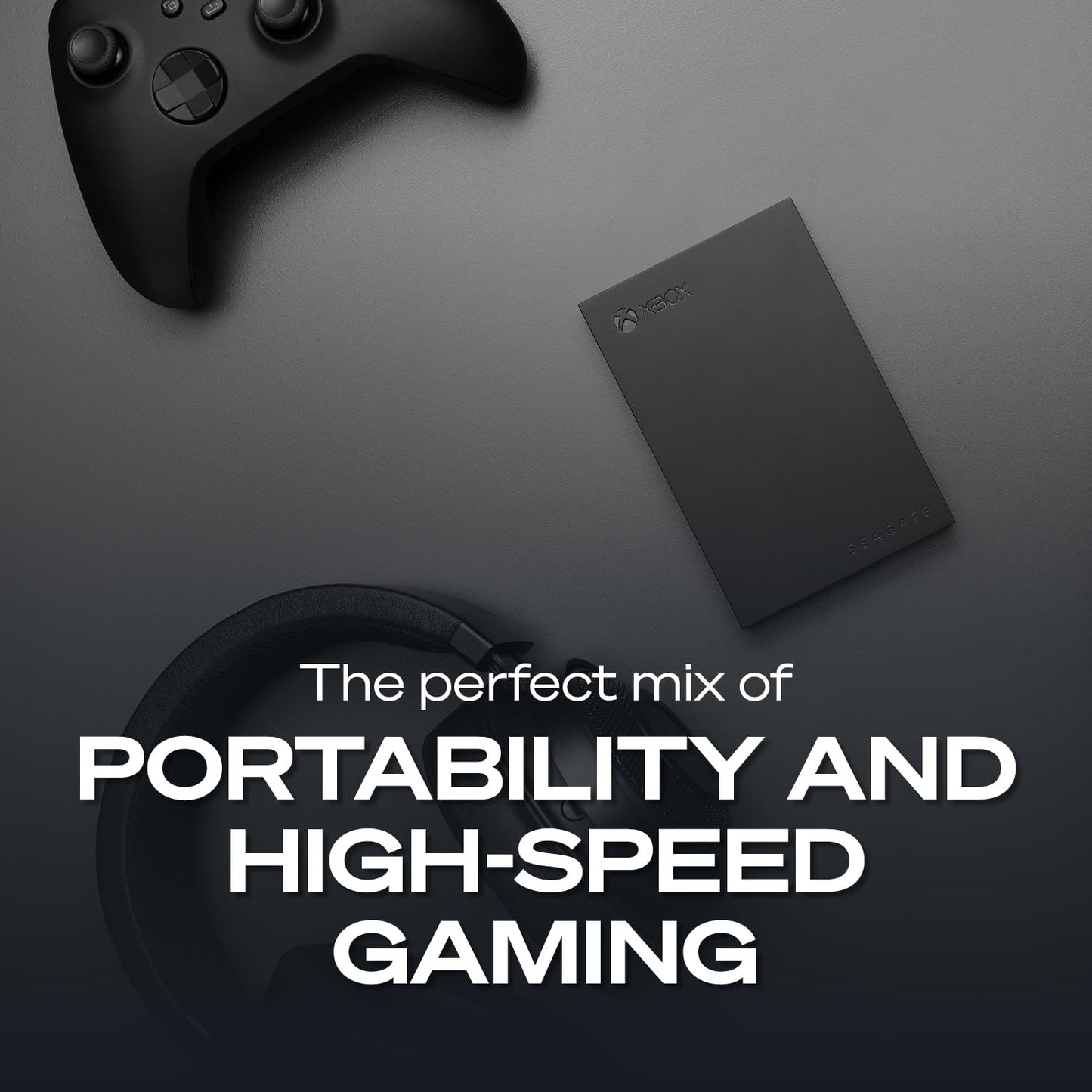 Seagate Game Drive for Xbox 2 TB External Hard Drive Portable HDD - USB 3.2 Gen 1, Black with built-in green LED bar, Xbox Certified, 3 year Rescue