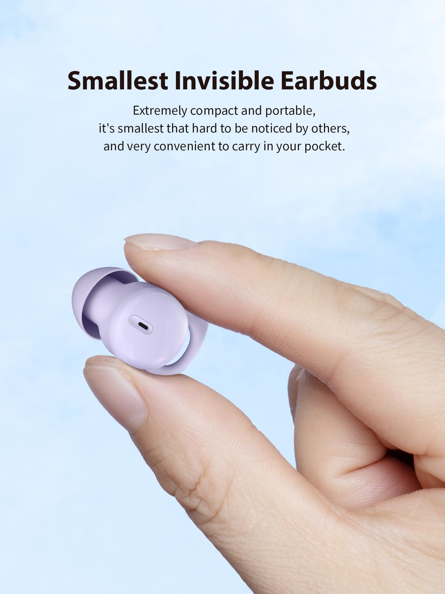 DAGKHE Sleep Headphones, Invisible Sleep Earbuds for Side Sleepers (Purple)