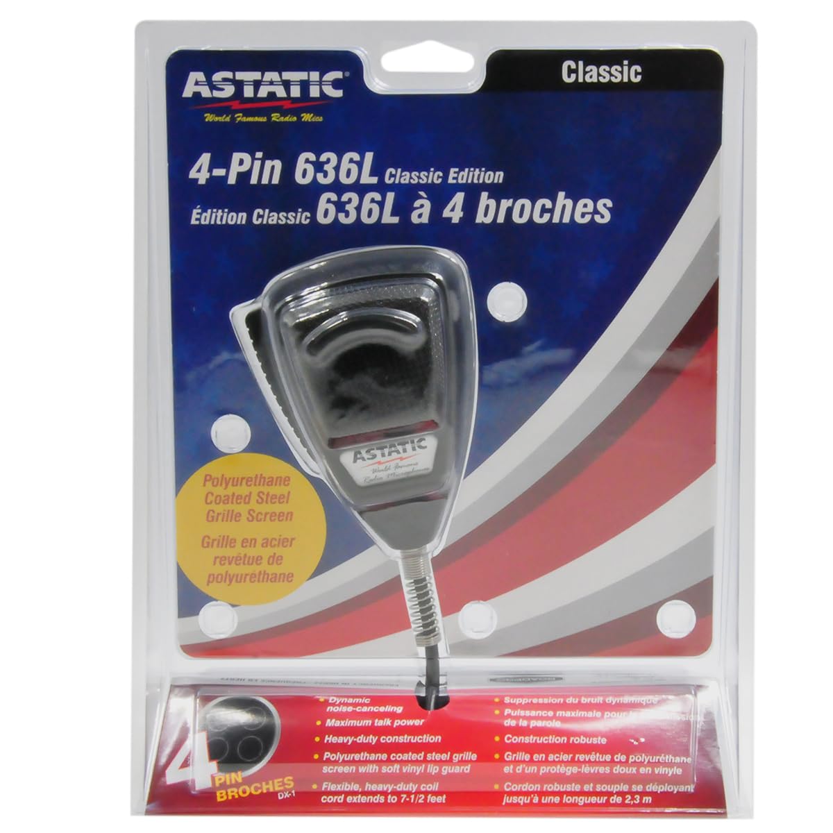 ASTATIC 302-10001 4-Pin Noise-Cancelling Microphone (Black)