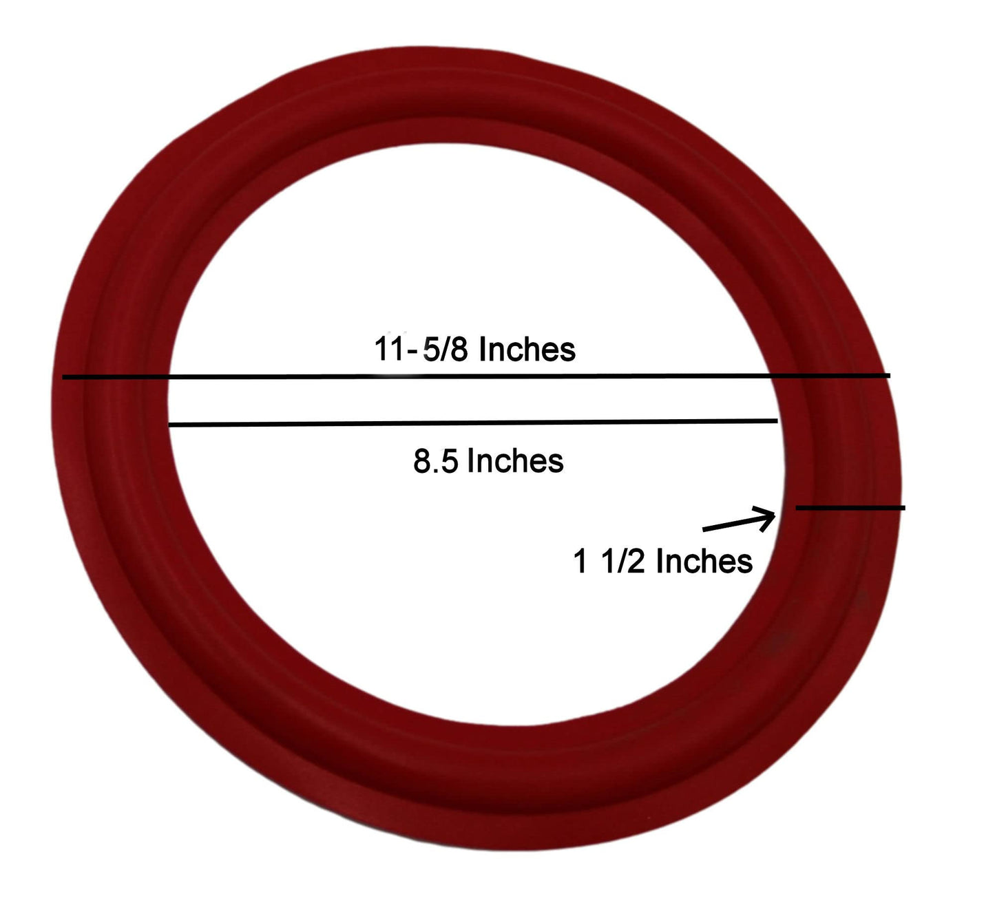 IMC Audio Red 12 inch Rubber Speaker Foam Edge Subwoofer Surround Rings Replacement Parts for Speaker Repair or DIY 2 Pieces