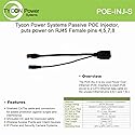 Tycon Systems POE-INJ-S Passive POE Injector - Black