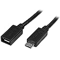 0.5m 20in Micro-usb Extension Cable - M/f - Micro Usb Male To Micro Usb Female Cable - Usb For Tablet, Phone, Keyboard/mouse, Docking Station - 60